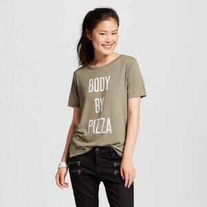 MODERN LUX Green Body by Pizza Casual Oversized Tee Shirt Foodie Green Lounge